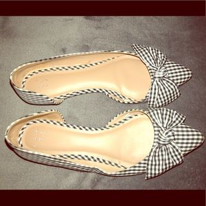 Gingham flats with bow